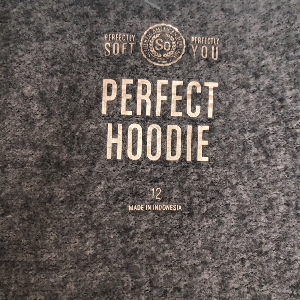 Blue grey hoodie with front pockets SO girls 12 - Picture 3 of 9